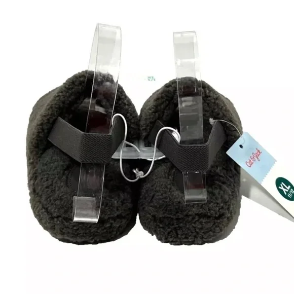 Cat & Jack Toddler Avi Single Strap Faux Shearling Slippers Gray - Picture 7 of 8